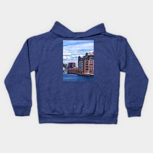 Boston MA - Fire Boat Docked in Boston Inner Harbor Kids Hoodie